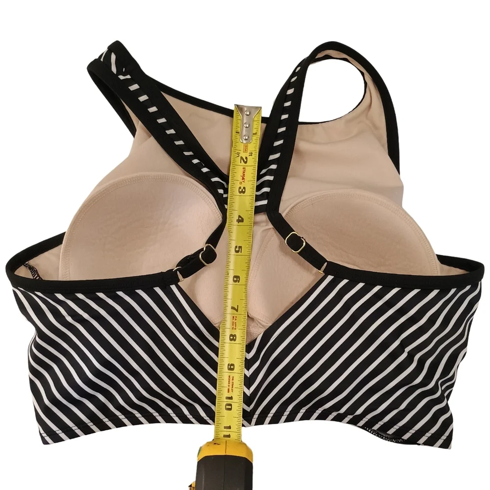 Kona Sol Striped Twist Front Swim Top Size XL - Picture 4 of 5